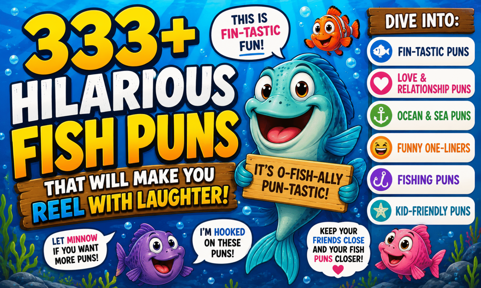 Fun Fish Puns 333+ Hilarious Fish Puns That Will Make You Reel With Laughte - Puns lush